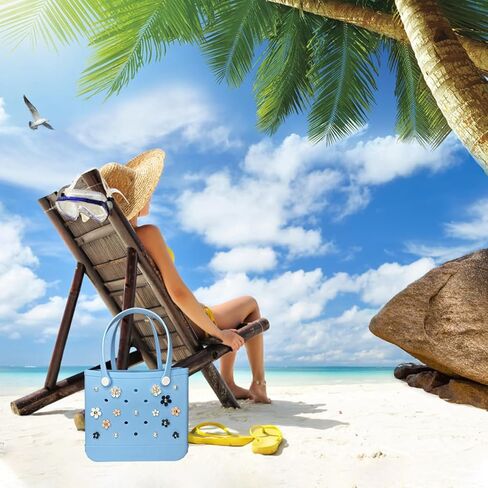 إكسسوارات حقيبة بوج - اللآلئ والزهور الملونة المتوافقة مع حقيبة الشاطئ المطاطية بوج in Kuwait