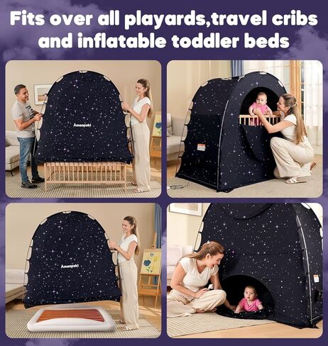 خيمة تعتيم للحزم واللعب، حجرة نوم الطفل، خيمة سرير الأطفال، غطاء سرير بمظلة تعتيم، حجرة نوم للأطفال مع شاشة، غطاء تعتيم للتعبئة واللعب، سماوي in Kuwait