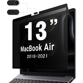 PYS [2024 New Version NanoCling Privacy Screen for MacBook Air 13 Inch(2018-2021, M1) - Reusable & Removable, 2Pcs Camera Cover Slide, Matte Finish, Case Friendly