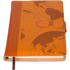 The World Map Journal | Strong Clasp, Refillable Journal, 5 x 8 Inch, 200 Pages | Diary, Cute Notebook Journal, Personal Journal For Women or Men