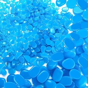 1900 Pcs Glow in The Dark Rocks Different Sizes Blue Glow in The Dark Stones Glow in The Dark Pebbles for Landscaping Walkway Pathway Backyard Aquarium Fish Tank Rocks Plant Flower Decor