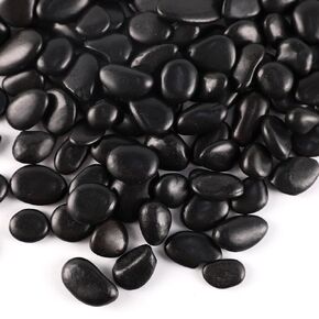 Black River Pebbles for Vases 3/8-3/4Inch Pebbles for Indoor Plants Gravel Rocks for Crafts River Rocks 11LB Pebbles Decorative Stones for Plants Outdoor