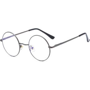 Round Blue Light Blocking Glasses for Men Women Classic Anti Blue Light Glasses Metal Frame Computer Glasses