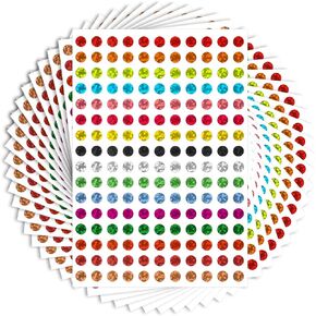 3520pcs Laser Dot Stickers, 1/4 Inch Color Coded Label Sticker Round Color Coding Stickers Small Circle Labels for Kids Adults Labeling Journaling Planner Scrapbooking (16 Colors)