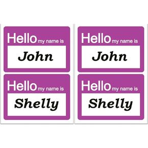 ملحوظة Hello My Name is ملصقات/شارات/ ملصقات علامات اسم مقاس 2 × 3 بوصة رائعة للأطفال والموظفين ولم الشمل والمهنيين والحفلات والمدرسة وأجهزة الكمبيوتر المحمولة والأحداث/عبوة من 200 قطعة (بنفسجي)...