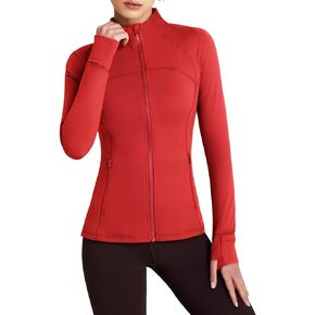 QUEENIEKE Women's Full Zip Athletic Jackets Running Workout Track Jacket Scrub Bbl Gym Yoga Sport Tight Tops