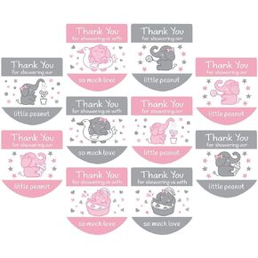 مجموعة مكونة من 120 ملصقًا لهدايا استحمام الطفل، ملصقات زجاجات صغيرة لمطهر اليد - ملصقات شكرًا لك على هدايا استحمام الطفل (وردي) in Kuwait