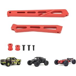 RCAWD Alloy Front Rear Center Chassis Brace Set for Arrma Mojave 6S Talion Fireteam RTR EXB Upgrade Parts (Red)