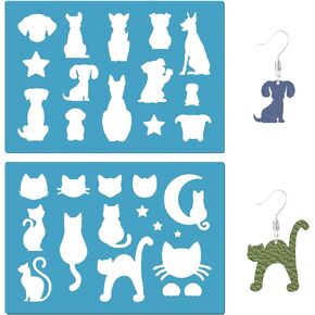 GORGECRAFT 2 Styles Teardrop Earrings Making Template Geometry Stencil Reusable Rectangle Triangle Cutouts Cutting Stencils Lapidary Templates for Cabochons Bracelets Earrings Making Jewelry Diy Craft