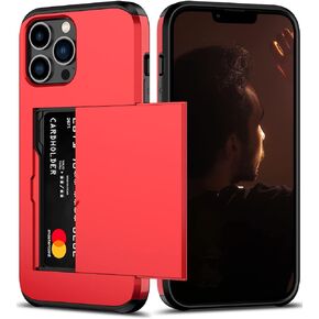 Nvollnoe for iPhone 12 Mini Case with Card Holder Heavy Duty Protective Dual Layer Shockproof Hidden Card Slot Slim Wallet Case for iPhone 12 Mini for Men&Women(Black)