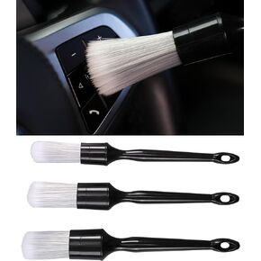 Car Exterior and Interior Detail Brushes, Scratch Free Auto Cleaning Brush Kit, Soft Synthetic Bristles Detailing Brush, Car Care Cleaner Supplies Set for Vehicles Wheels, Vent, Crevices