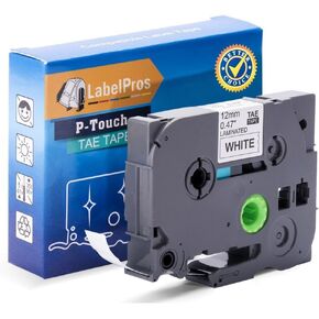 Replace Tze 231 Tape 12mm 0.47 Inch Laminated Black on White TZe-231 TZ-231 Compatible with P Touch Label Maker PTD210 PTH100 PTH110 PTD400 PTP700, 26.2 Feet, 2 Pack