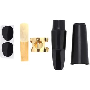 Sax Mouthpiece Set 5 in 1 Sax Mouthpiece Kit Alto Sax Abs Mouthpiece Headpiece Clip hat Metal Buckle Reed Pad