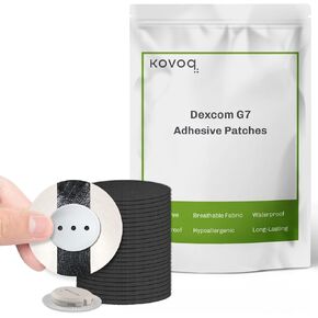 Dexcom G7 Adhesive Patches - Waterproof 25-Pack CGM Sensor Patches with Reusable Hardshell Cover, Latex-Free, Hypoallergenic, Long-Lasting, Breathable (TAN)