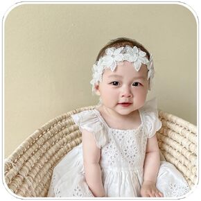 Baby Girls Cute Bow Headbands Elegant Flower Hairbands Soft Elastic Lace Hairbands Newborn Infant Toddlers Kids Hair Accessories Baby Shower Gifts (Style3)
