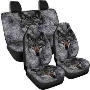 American Flag Eagle Car Seat Covers Full Set Universal Car Front and Rear Seat Covers Cushion Set Auto Accessories Interior Protector Universal Fit for Most Car Truck SUV Vans