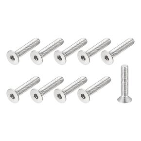 METALLIXITY Flat Head Countersunk Machine Screws, (M3x25mm) 30Pcs, 304 Stainless Steel Socket Head Cap Screws - for Machinery, Furniture, DIY