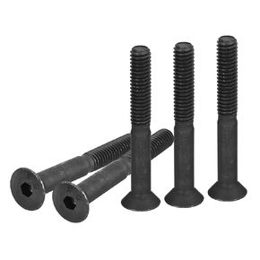 3/8-16x1-3/4" Flat Head Socket Cap Screws, 12 Pack Hex Socket Flat Head Screws Carbon Steel Black Oxide, Full Thread, Countersunk Bolts