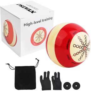 Billiards Training Cue Ball Set with Three-Fingered Cue Gloves, Ball Bag, Pool Table Marker Dots - for American Eight Ball Billiards Practice, Great Pool Balls and Billiard Accessories in Saudi Arabia