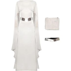 Princess Costume Dress Adult Women Cosplay Tunic Robe Belt Halloween Outfit