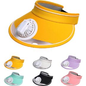 Sun Visors Hat with Fan, Rechargeable Hat with Fan Built in, Fan Hats for Women Kids with 3 Gear Wind Speed