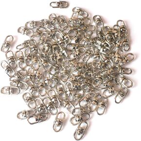 100Pcs Keychain Connectors Clasp Double Ended Swivel Eye Hooks for Crafts