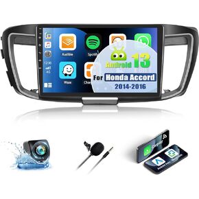 2G+32G Android 13 Car Stereo for Honda Accord 2014-2016(2.0L;LHD) with Wireless Carplay Android Auto,10.1'' Touchscreen Car Radio with GPS Bluetooth,WiFi/FM/RDS Radio,SWC+Backup Camera (Manual A/C) in Kuwait