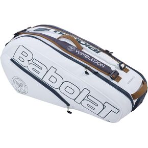 Babolat Pure Racquet Holder x6 Wimbledon Tennis Bag (White/Grey)