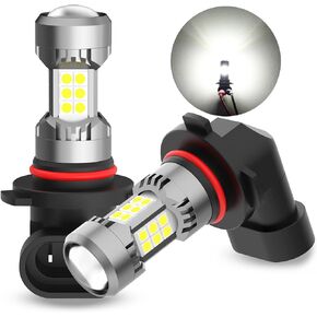 PHINLION H10 Ice Blue LED Fog Light Bulbs, 3200 Lumens Super Bright PY20D 9145 Halogen Replacement Lamps for Cars Trucks SUVs, Pack of 2
