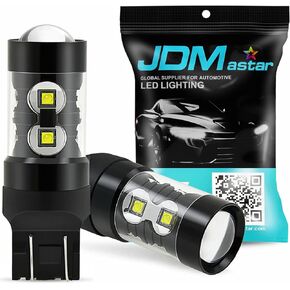 مصابيح JDM ASTAR شديدة السطوع بحد أقصى 50 وات عالية الطاقة 7441 7440 LED للأضواء العكسية الاحتياطية، أبيض زينون