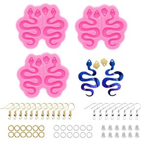 Lightning Shape Resin Earring Mold Silicone Resin Jewelry Molds 4-Cavity Epoxy Resin Casting Molds for Women Earring Crafts DIY Necklace Pendant Resin Mold