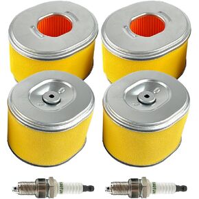 4 Pack GX240 GX270 Air Filter w/spark plug for Honda 8HP 9HP Engine Air Filter Plus Foam Pre Filter 17210-ZE2-505 17210-ZE2-822 17210-ZE2-515