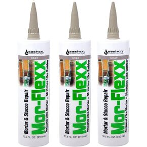 Sashco 15020 10.5oz Sashco Sealants Gray MorFlexx Grout Repair, 10.5-Ounce - 3 Pack