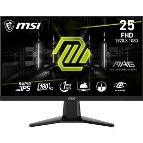 MSI G256F 25-inch 1920 x 1080 (FHD) Computer Monitor, 180Hz, Adaptive-Synch, HDMI, DisplayPort, VESA Mountable, Tilt, Height Adjustable, Speaker, 1ms, Black