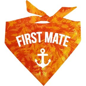 First Mate with Anchor Summer Dog Bandana (Black Scrunch, OS 264)