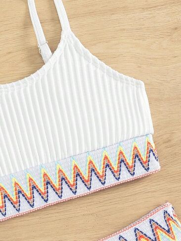 OYOANGLE Girl's 2 Pieces Bikini Swimsuit Set Crop Top and High Waist Bottom Bikini Set Bathing Suit in Saudi Arabia