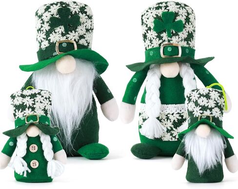 4 Pack St.Patrick's Day Gnomes Saint Patricks Day Decorations Rainbow Tomte Irish Leprechaun Nisse for Irish Gift Dwarf Scandinavian Folklore Household Ornaments Gnome Decor in Saudi Arabia
