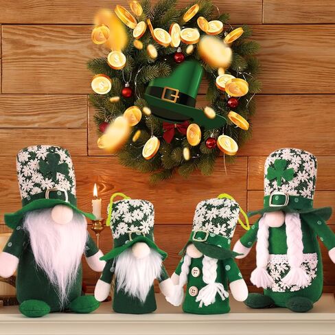 4 Pack St.Patrick's Day Gnomes Saint Patricks Day Decorations Rainbow Tomte Irish Leprechaun Nisse for Irish Gift Dwarf Scandinavian Folklore Household Ornaments Gnome Decor in Saudi Arabia