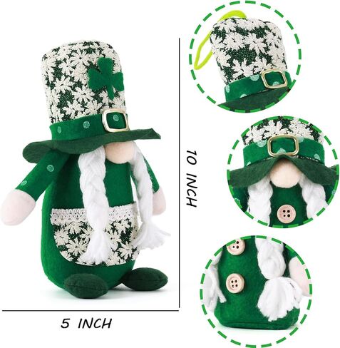 4 Pack St.Patrick's Day Gnomes Saint Patricks Day Decorations Rainbow Tomte Irish Leprechaun Nisse for Irish Gift Dwarf Scandinavian Folklore Household Ornaments Gnome Decor in Saudi Arabia