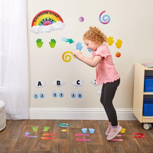 Really Good Stuff Carpet Mark Its Sensory Path for The Classroom - 72 Pieces - Colorful Spot Markers for Kids - Exercise Activity for The Classroom in Kuwait