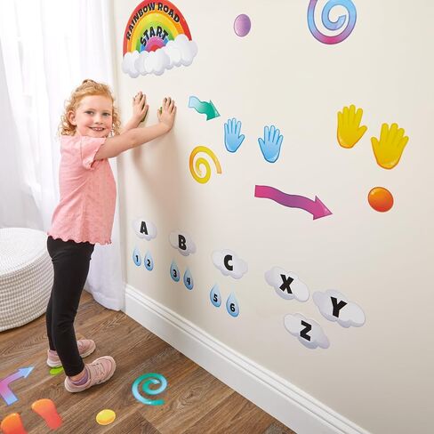 Really Good Stuff Carpet Mark Its Sensory Path for The Classroom - 72 Pieces - Colorful Spot Markers for Kids - Exercise Activity for The Classroom in Kuwait