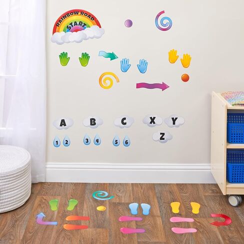 Really Good Stuff Carpet Mark Its Sensory Path for The Classroom - 72 Pieces - Colorful Spot Markers for Kids - Exercise Activity for The Classroom in Kuwait