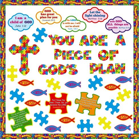 58 Pcs Back to School Bulletin Board Set Christian Bulletin Board Sunday School Decorations Gods Poster Kids Classroom Decorations Bible Verse Classroom Cutouts for Preschool Elementary Middle School in Saudi Arabia