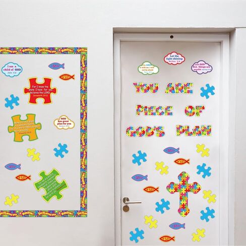 58 Pcs Back to School Bulletin Board Set Christian Bulletin Board Sunday School Decorations Gods Poster Kids Classroom Decorations Bible Verse Classroom Cutouts for Preschool Elementary Middle School in Saudi Arabia