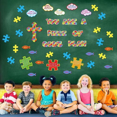 58 Pcs Back to School Bulletin Board Set Christian Bulletin Board Sunday School Decorations Gods Poster Kids Classroom Decorations Bible Verse Classroom Cutouts for Preschool Elementary Middle School in Saudi Arabia