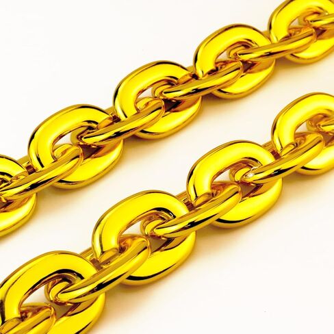 40inch/101cm Big Chunky Fake Gold Chain with Twist Leg Punk Sunglasses, Hip Hop Rapper Costume Plastic Jewelry Necklace, 2Pack 80s 90s Party Costume Accessory for Men Women in Kuwait
