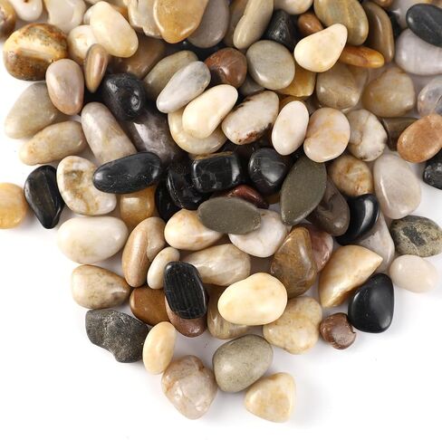 11LB Polished River Rocks for Plants with Mixed Colors 1/4-5/8Inch Decorative Natural River Stones Pebbles for Outdoor Small Stones Gravels for Home Decoration in Saudi Arabia