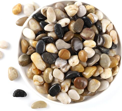11LB Polished River Rocks for Plants with Mixed Colors 1/4-5/8Inch Decorative Natural River Stones Pebbles for Outdoor Small Stones Gravels for Home Decoration in Saudi Arabia