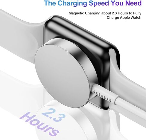 2023 Upgraded Apple Watch Charger Cord for iWatch Series Ultra/8/7/6/SE/SE2/5/4/3/2/1, USB C Magnetic Fast iWatch Charging Cable 3FT [Portable] - White05 in Kuwait