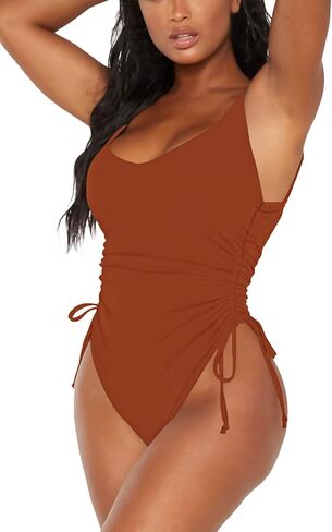 TOLENY Women's Tummy Control One Piece Swimsuits Ruched Drawstring Bathing Suits Swimwear in Saudi Arabia